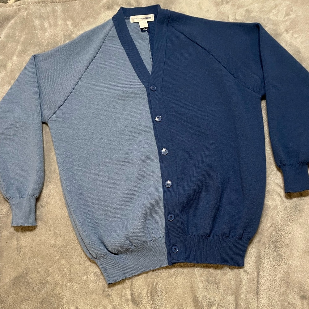 Comme des Garçons Shirt Split Blue Cardigan - Picture 4 of 9
